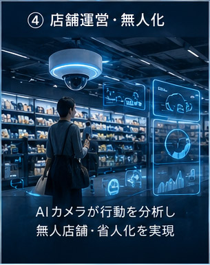 店舗運営・無人化にAIを活用するイメージ