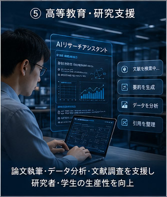 高等教育・研究支援にAIを活用するイメージ